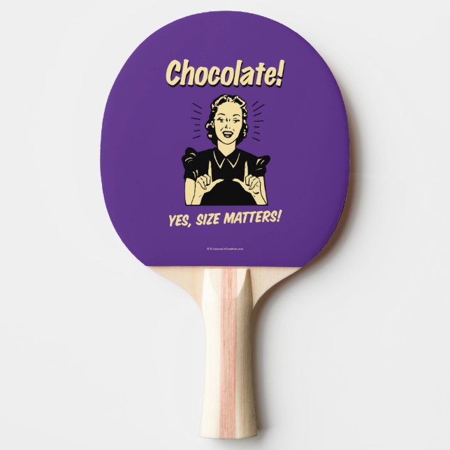 Chocolate: Size Matters Ping-Pong Paddle (Front)