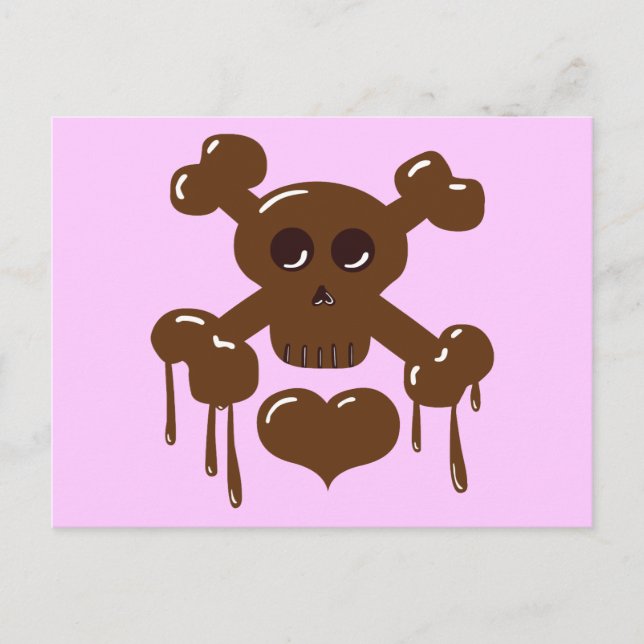 Chocolate Skull and Crossbones Postcard (Front)
