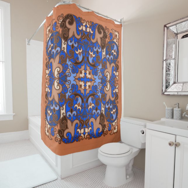 Chocolate Sky Shower Curtain (In Situ)