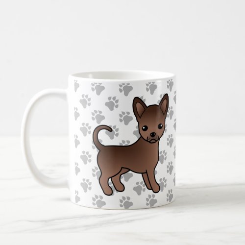 Chocolate Smooth Coat Chihuahua Cartoon Dog  Paws Coffee Mug