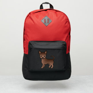 Chocolate Smooth Coat Chihuahua Cartoon Dog Port Authority® Backpack