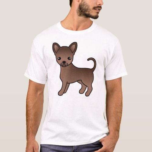 Chocolate Smooth Coat Chihuahua Cute Cartoon Dog T_Shirt