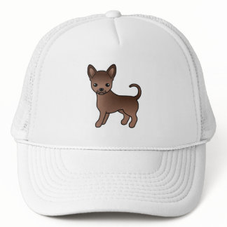 Chocolate Smooth Coat Chihuahua Cute Cartoon Dog Trucker Hat