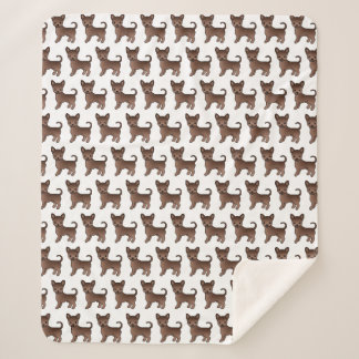 Chocolate Smooth Coat Chihuahua Cute Dog Pattern Sherpa Blanket