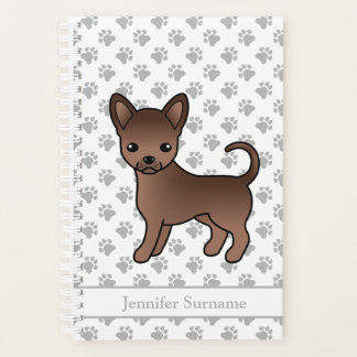 Chocolate Smooth Coat Chihuahua Dog &amp; Custom Text Planner