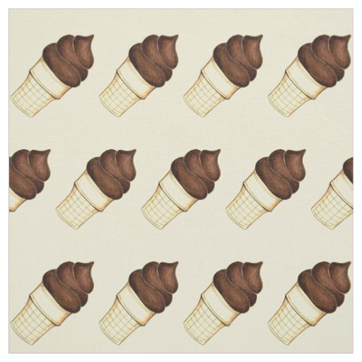Chocolate Soft Serve Carnival Ice Cream Cone Fabric