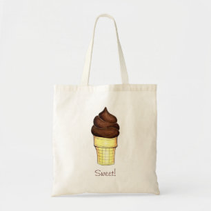 Chocolate Soft Serve Ice Cream Cone Sweet Tote Bag