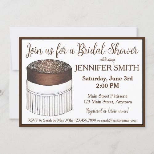 Chocolate Souffl French Pastry Bridal Shower Invitation