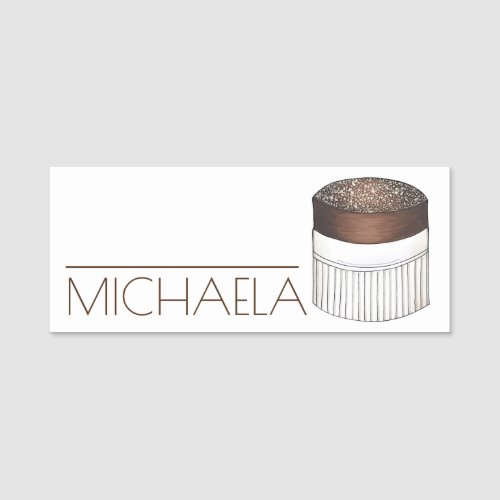 Chocolate Souffl French Pastry Food Dessert Name Tag