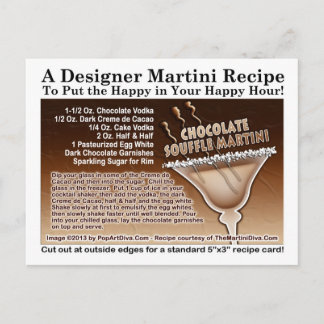 Chocolate Souffle Martini Recipe Postcard