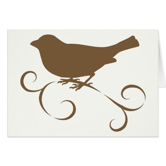 Chocolate Sparrow with Ribbon Cards (Front Horizontal)