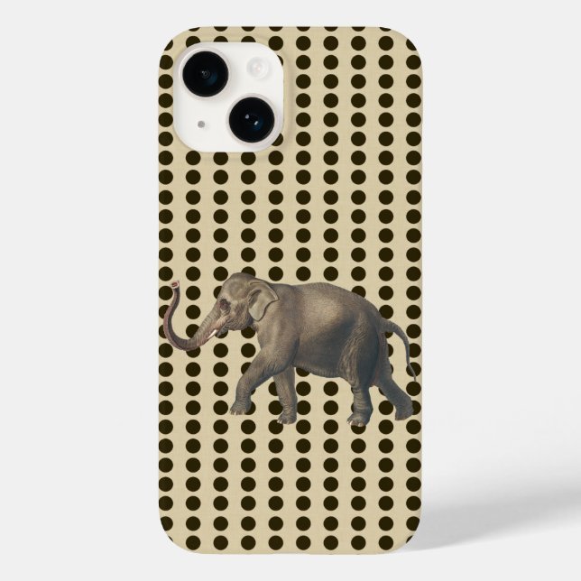 Chocolate Spice Moods Dots with Elephant Case-Mate iPhone Case (Back)