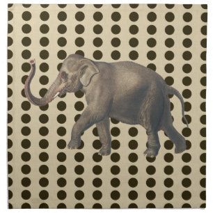 Chocolate Spice Moods Dots with Elephant Napkin