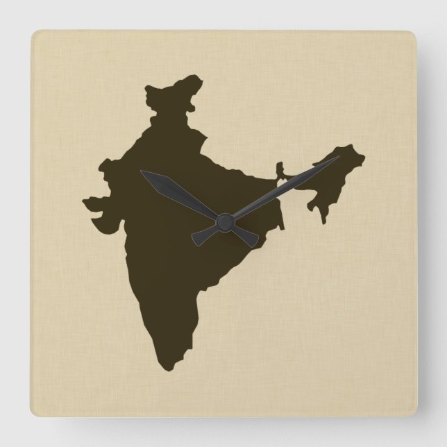 Chocolate Spice Moods India Square Wall Clock (Front)