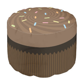 Chocolate Sprinkle Cupcake Pouf