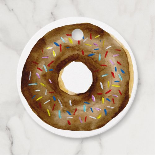 Chocolate Sprinkle Donut Birthday Party Thank You Favor Tags