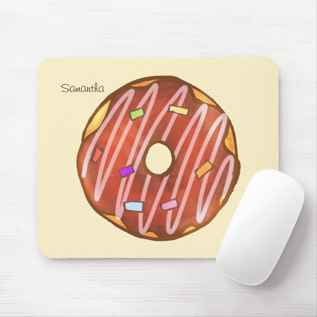 Chocolate Sprinkle donut Mouse Pad (With Mouse)