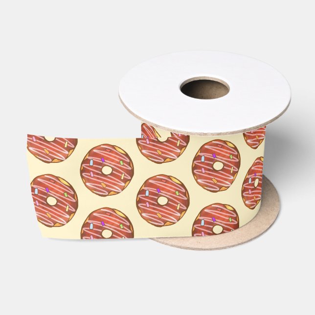Chocolate Sprinkle donut Satin Ribbon (Spool)