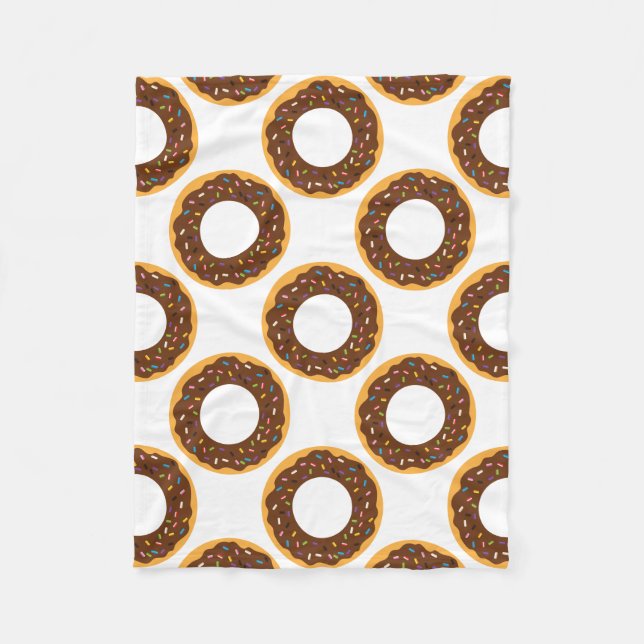 Chocolate Sprinkle Donuts Fleece Blanket (Front)