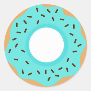 Chocolate Sprinkles Blue Donut Classic Round Sticker