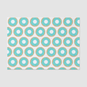 Chocolate Sprinkles Blue Donut Pattern Tissue Paper