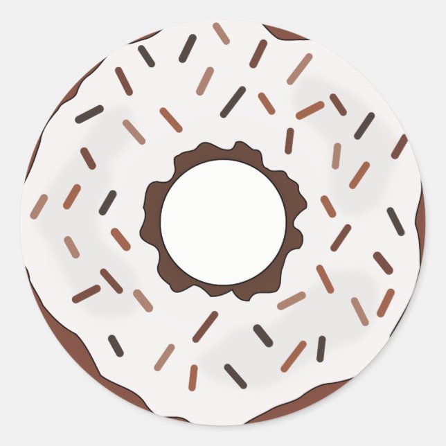 Chocolate Sprinkles Donut Classic Round Sticker (Front)