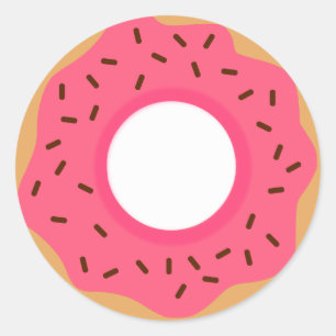 Chocolate Sprinkles Pink Donut Classic Round Sticker