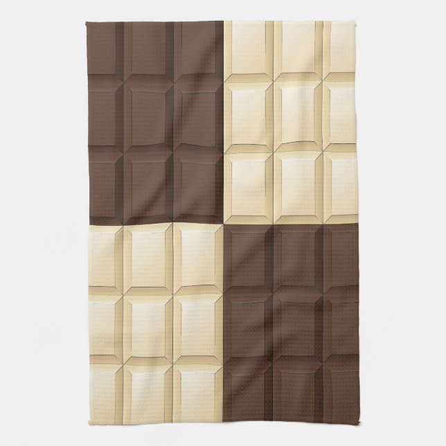Chocolate Square Delight Kitchen Towel (Vertical)