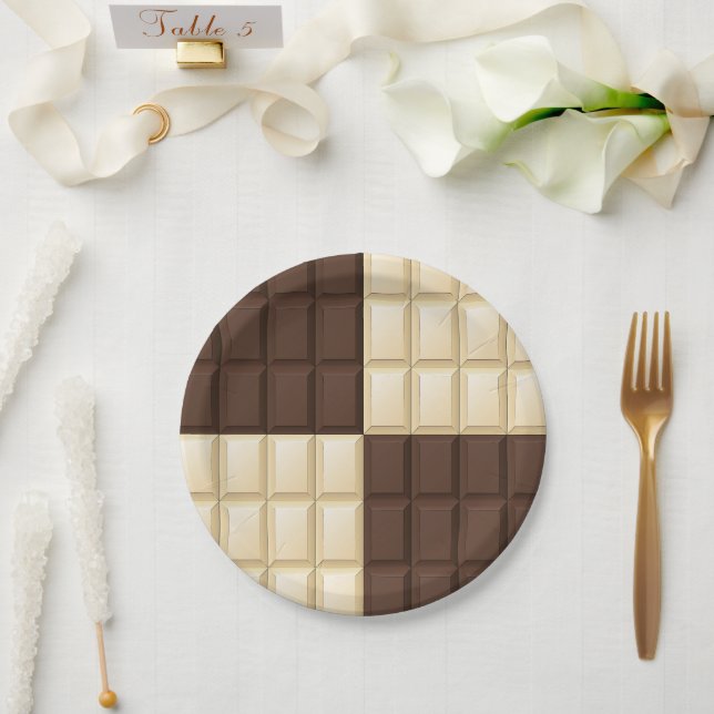 Chocolate Square Delight Paper Plates (Wedding)