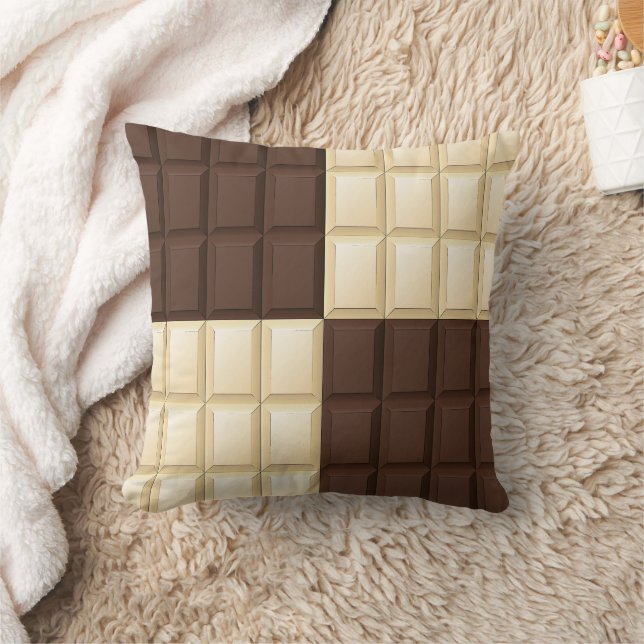 Chocolate Square Delight Throw Pillow (Blanket)
