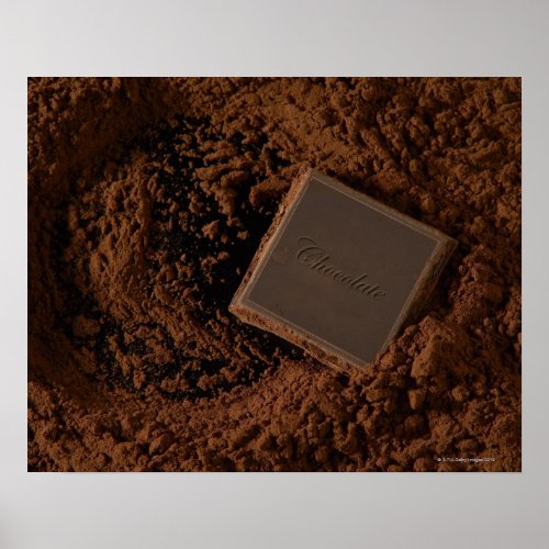 Chocolate Square in Chocolate Powder Poster