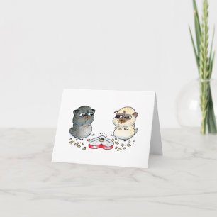 Chocolate Standoff Pug Valentine Card