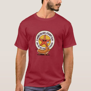 Chocolate Starfish and Hot Dog Cartoon T-Shirt