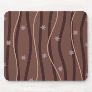 Chocolate Stars and Striped Pattern Mouse Pad