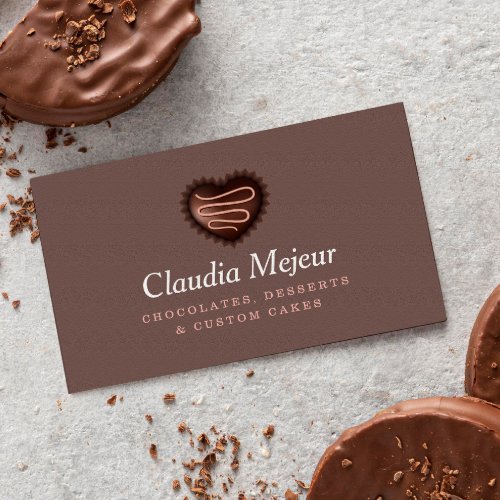 Chocolate Store Elegant Desserts Business Card