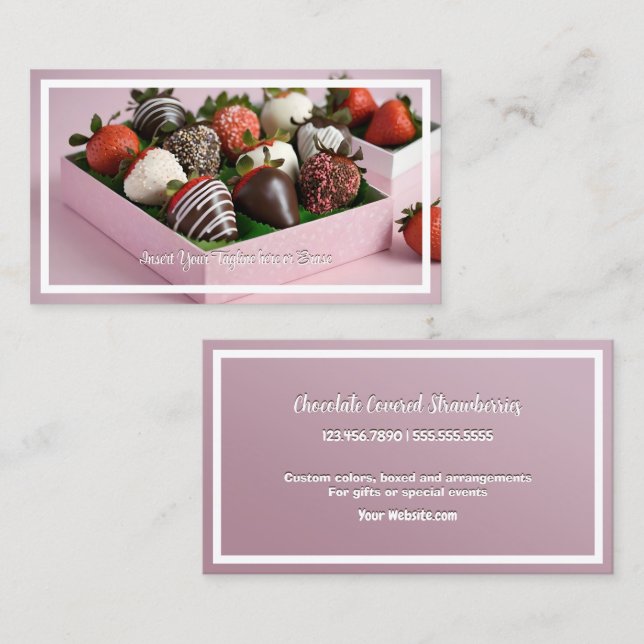 Chocolate Strawberries Business Card (Front/Back)