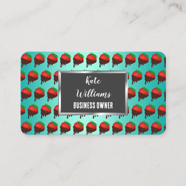 Chocolate Strawberries Business Card (Front)