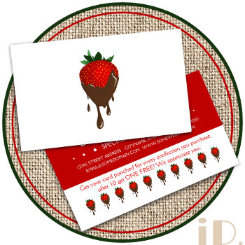 Chocolate Strawberries Loyalty Punch Card by identica at Zazzle