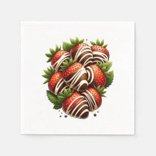 Chocolate Strawberries Strawberry Dessert Party Napkins