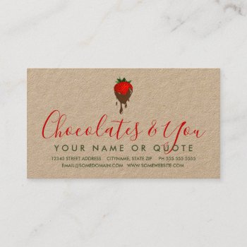 Chocolate Strawberry Business Card by identica at Zazzle