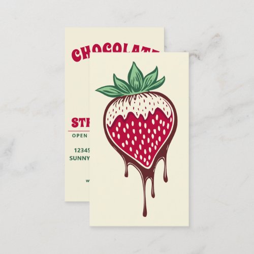 chocolate strawberry business card