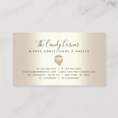Chocolate Strawberry Confection Gold Glitter Drips Business Card (Back)