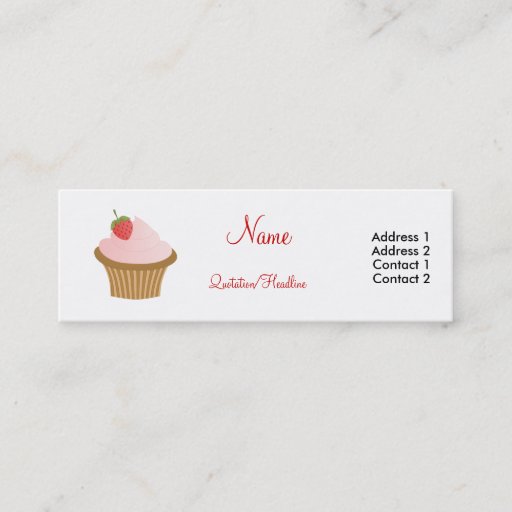 Customizable Chocolate Strawberry Cupcake Business Cards