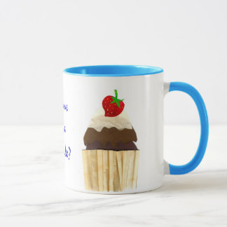 Chocolate Strawberry Cupcake Ringer Mug