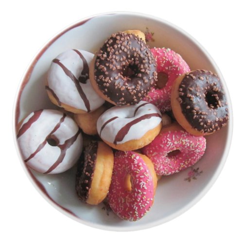 Chocolate Strawberry Donuts with Sprinkles Knob