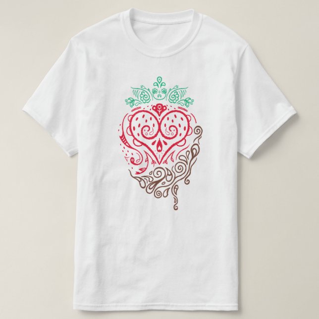 chocolate strawberry doodle drawing T-Shirt (Design Front)