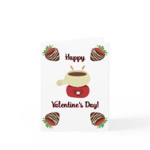 Chocolate Strawberry Fondue Valentine's Day Card