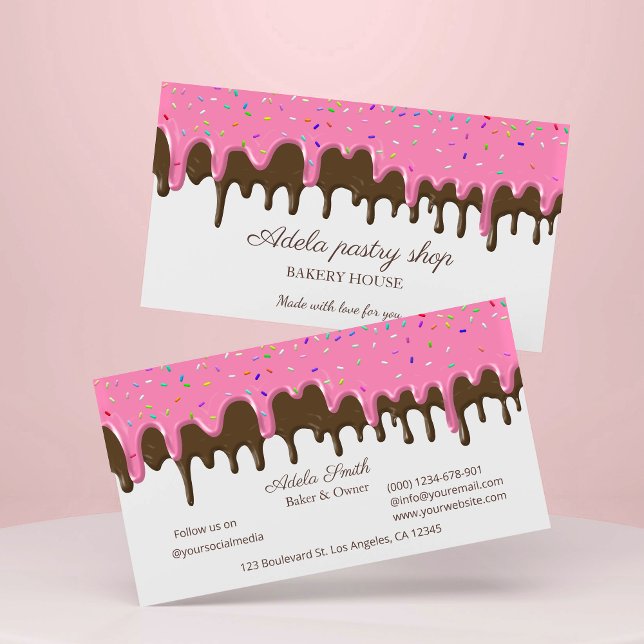 Chocolate strawberry Frosting Drip Business Card (Chocolate strawberry Frosting Drip Business Card)