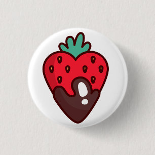 Chocolate Strawberry Heart Classic Pinback Button