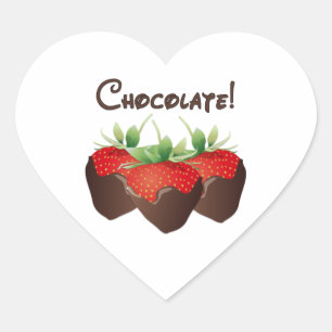 Chocolate Strawberry Heart Sticker